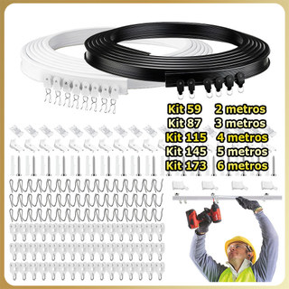 2/3/4/5/6M Trilho flexível e dobrável para cortinas de teto para janelas de beliches divisórias de quartos e portas