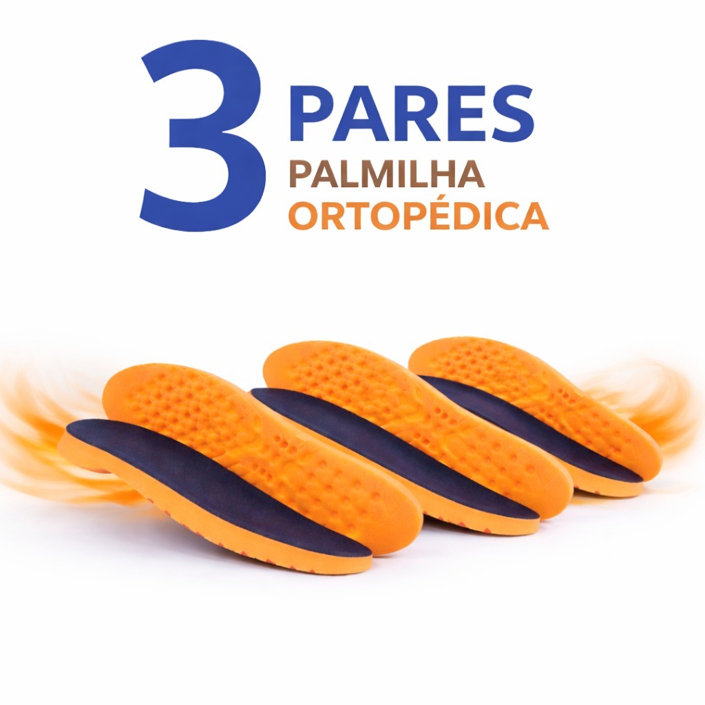 Kit 3 Pares Palmilha Ortopédica Grossa Conforto Para o Dia a Dia