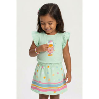 Conjunto Bebê Menina Unicórnio Com Pompom Elian Verde em Oferta na Shopee