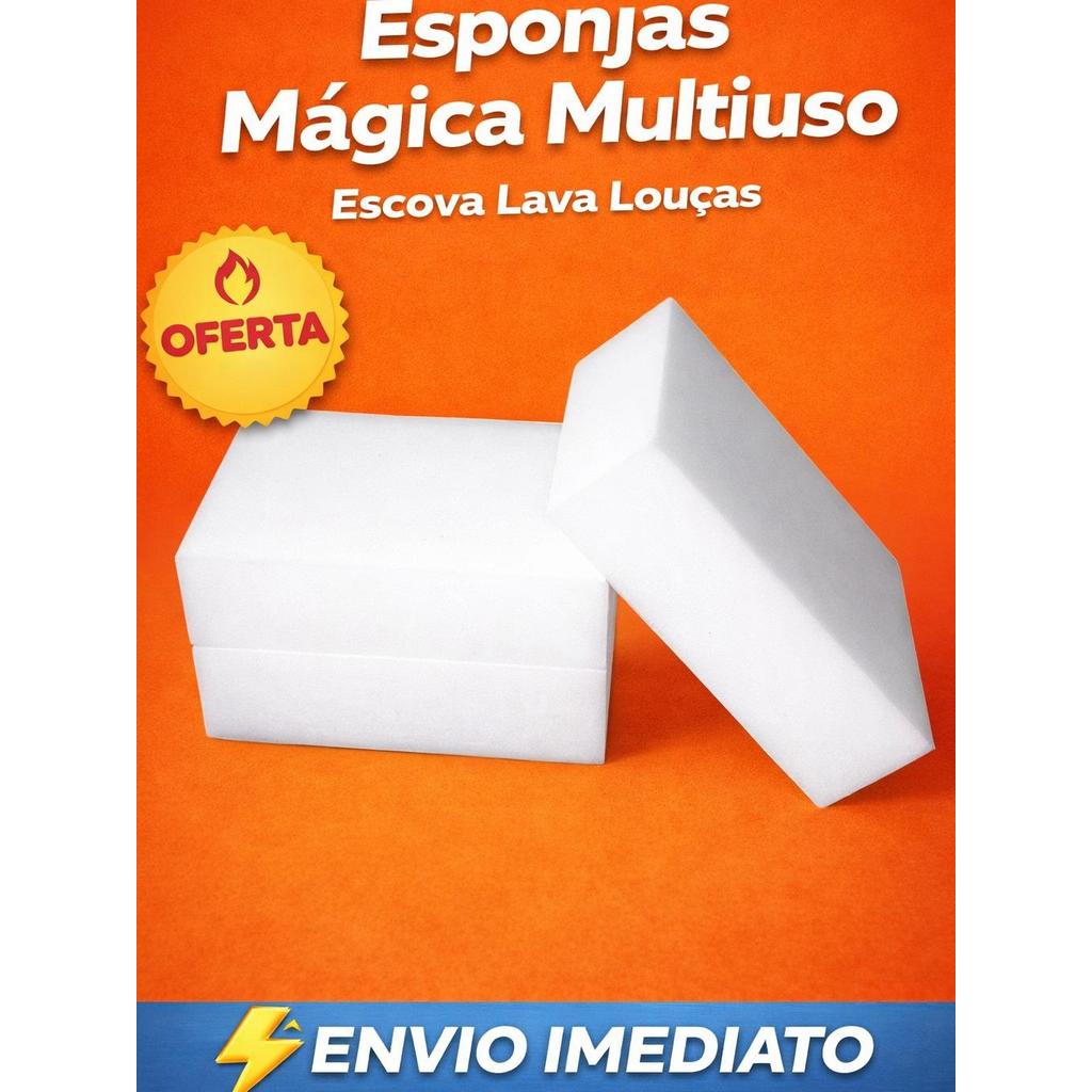 Esponjas Mágicas Macias Várias Utilidades Bucha Branca Remove Todas Manchas tamanho Pequeno