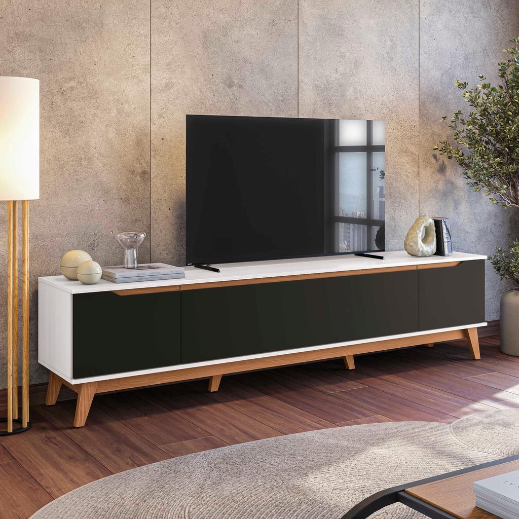 Rack Kappesberg 3 Portas Branco/Preto Fosco 218cm