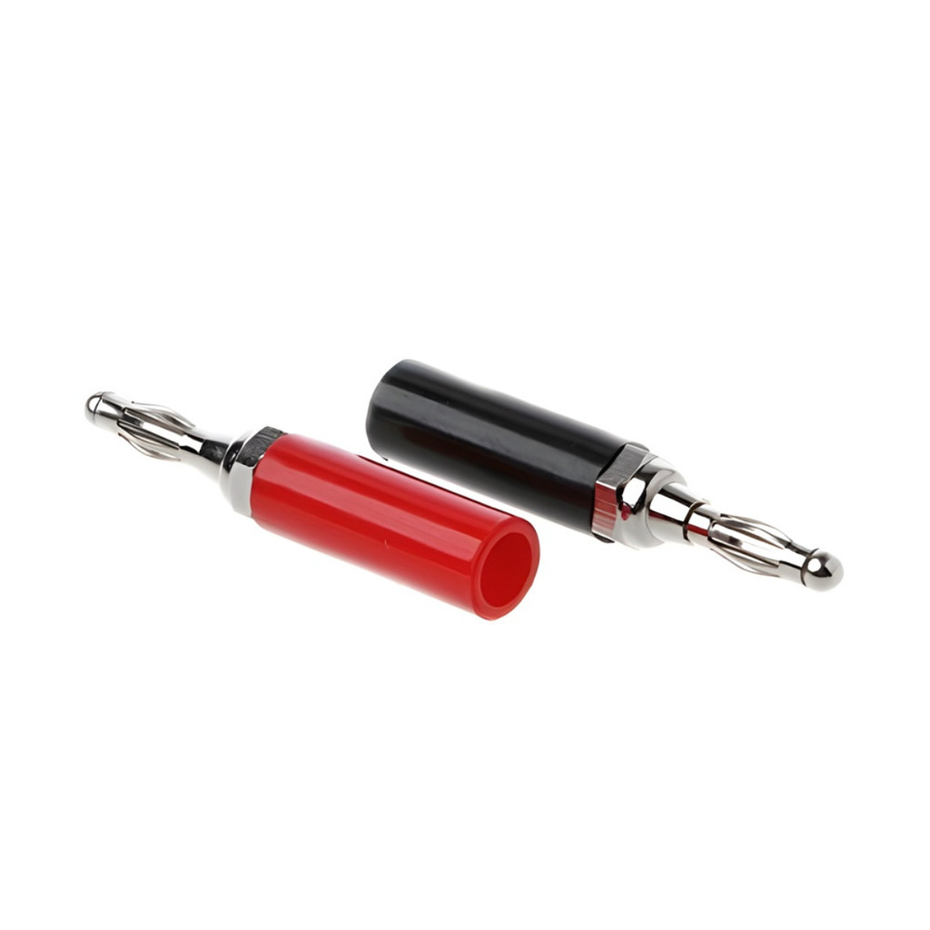 Conector Banana Plug 4mm Par Vermelho Preto Para Multímetro Fonte Bancada