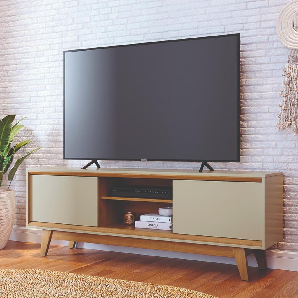 Bancada 164cm 2 Portas Para TV Até 65 Polegadas Atlas Madetec