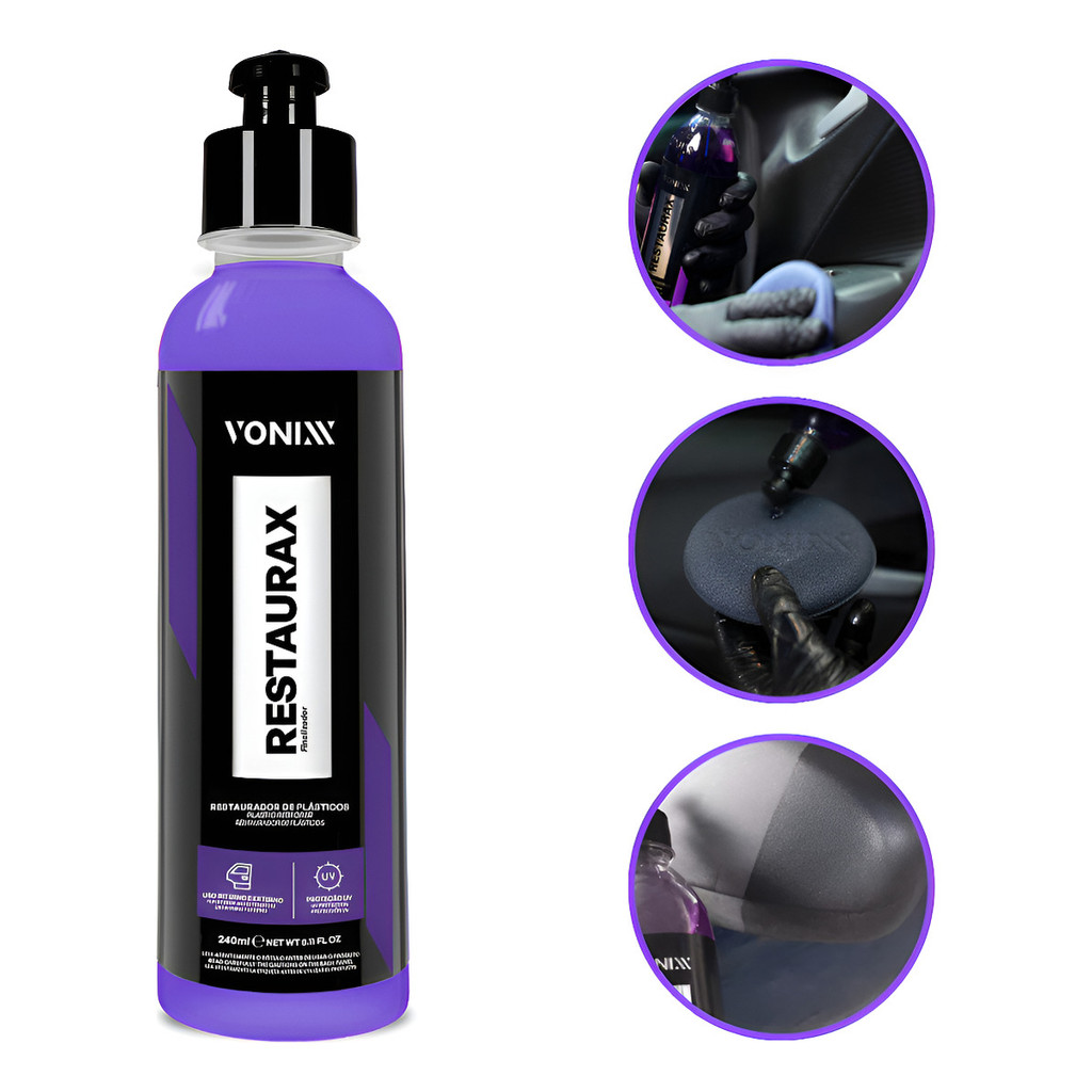 Restaurax 240ml Vonixx Restaurador e Revitalizador de Plásticos Internos e Externos