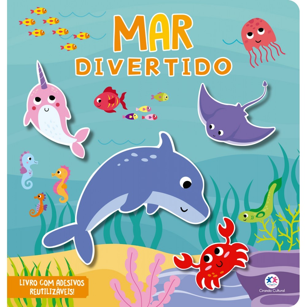 Livro Mar Divertido - Livro com adesivos reutilizáveis