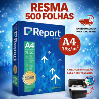 Papel Sulfite Report A4 Pacote Com 500 Folhas Branco 75grs em Oferta na Shopee
