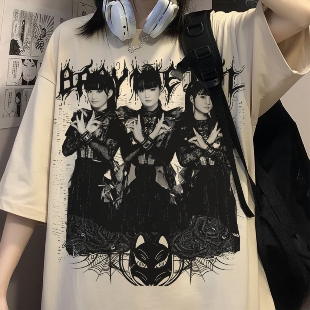 Camiseta branca BABYMETAL Show Rock Metal Qualidade Premium Despache Imediato