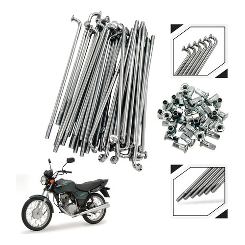 Jogo Raio Inox Honda Cg Titan Fan 125 150 Freio Tambor Inox 160.5 Mm