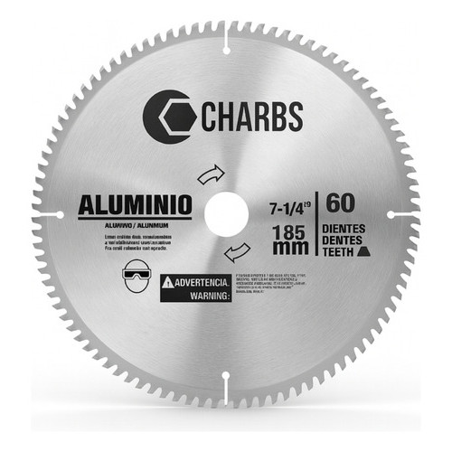 Disco Serra Circular 185mm P/ Alumínio 60 Dentes 7 1/4 Wídea Cinza Serra Circular