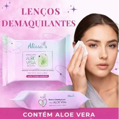 Lenços Umedecidos Demaquilantes Aloe Vera-Remove Maquiagem, Limpa e Hidrata a Pele-Alissa’s 25Uns