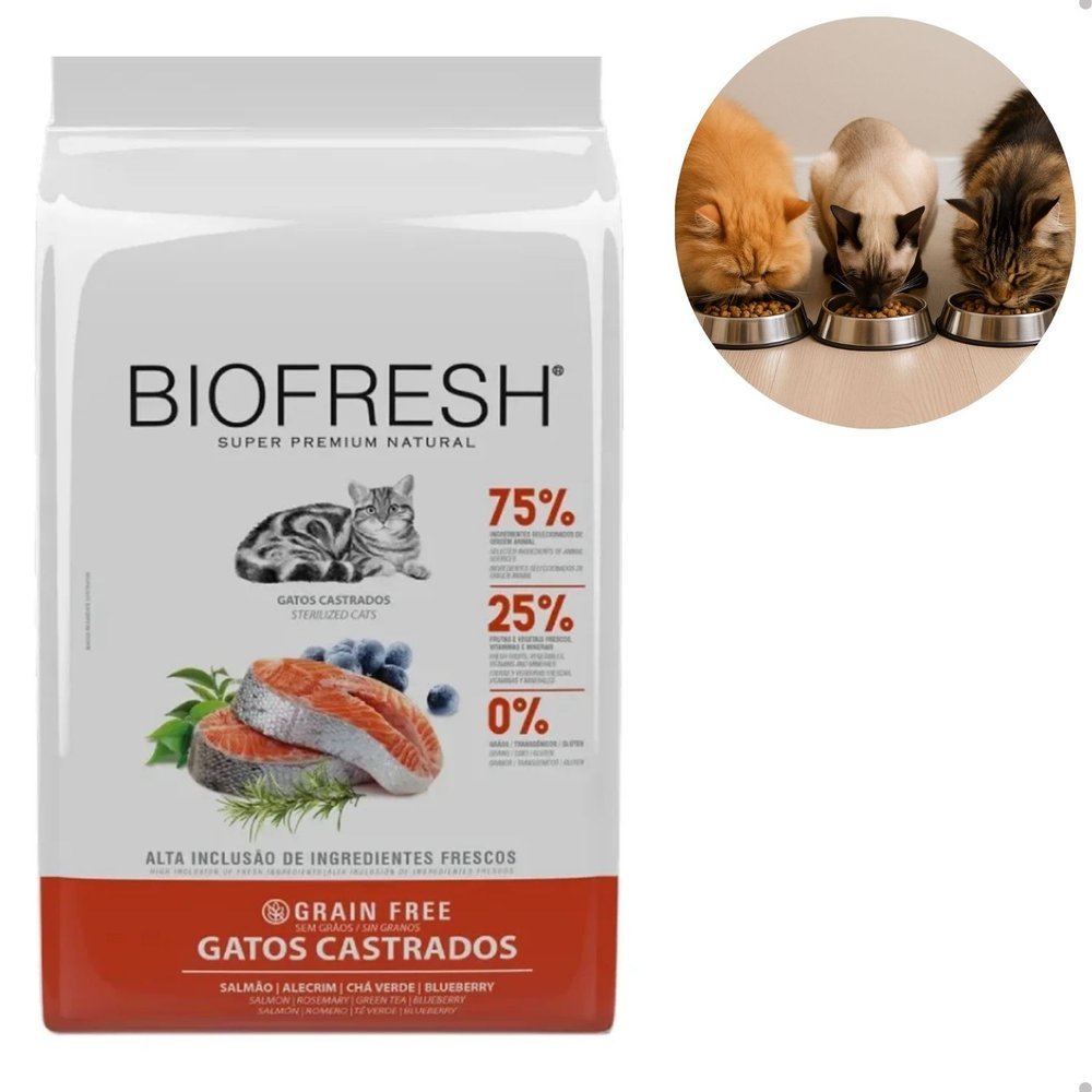 Ração Biofresh Gatos Castrados Salmão 7,5kg