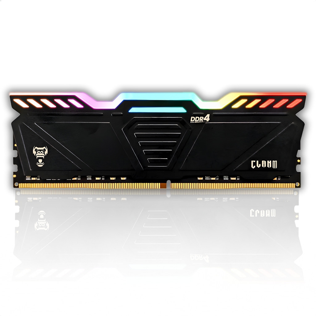 Memória Ram Gamer Para Pc DDR4 16GB 3200MHz Clanm RGB Com Dissipador CL22 Preto