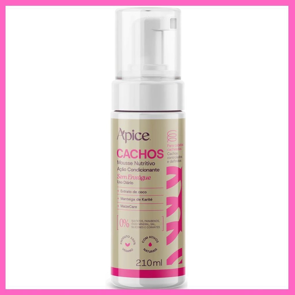 Mousse Nutritivo Cachos Essence Apice 210 ml - Low Poo