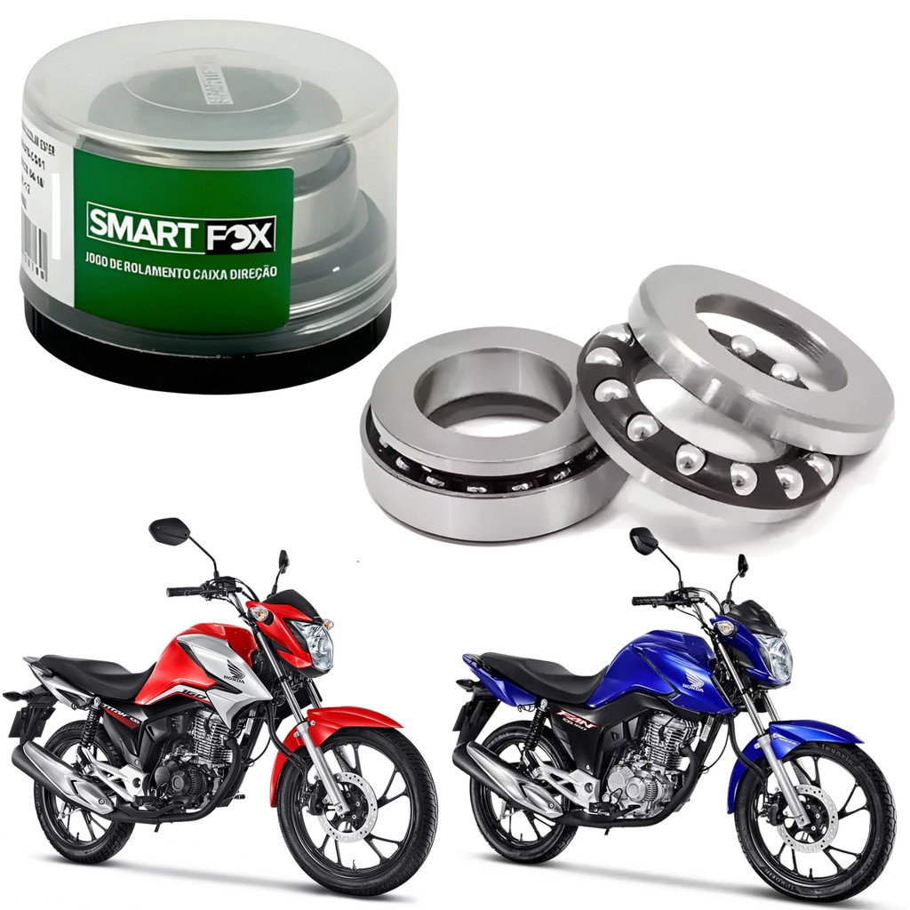 CAIXA DE DIREÇÃO COLAR ESFÉRICO ROLAMENTOS SMARTFOX HONDA CG TITAN FAN START 125 150 160