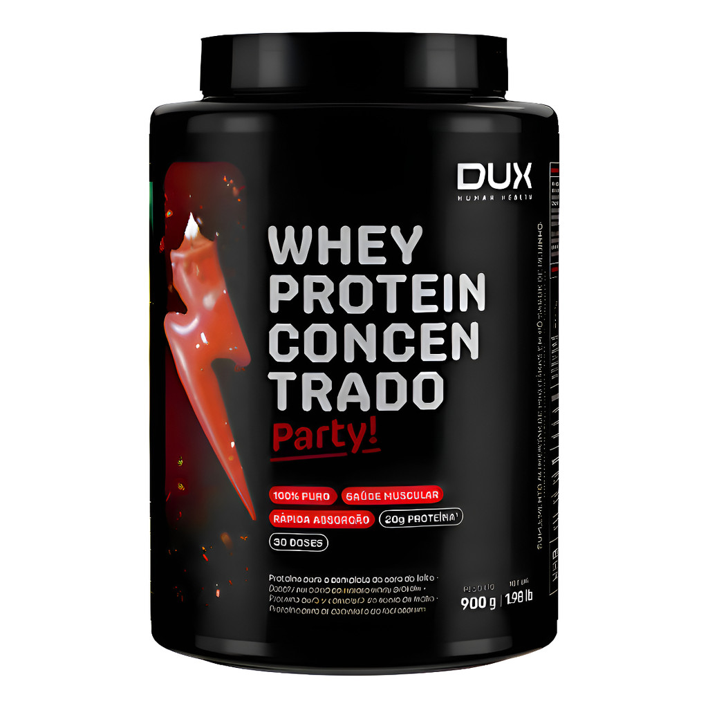 Whey Protein Concentrado Party! Pote 900g Sabor Churros Dux