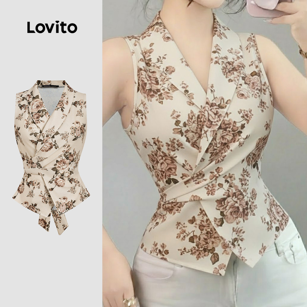 Lovito Top Elegante E Formal Para Casamento Madrinha Assimétrico Multicolorido Primavera/verão Para Mulheres L164ED215
