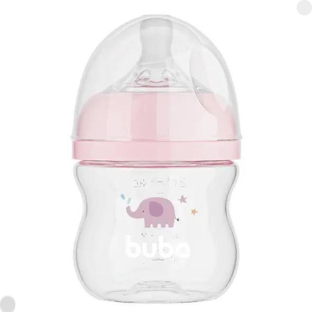 Mamadeira Anticólica Fluxo 1 Elefante Rosa 120ML 17249 - Buba