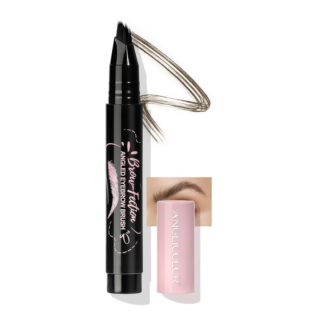 Caneta de Sobrancelha Anglicolor, Pincel de Sobrancelha Angulado, Lápis de Sobrancelha Microblading para Mulheres, Canet