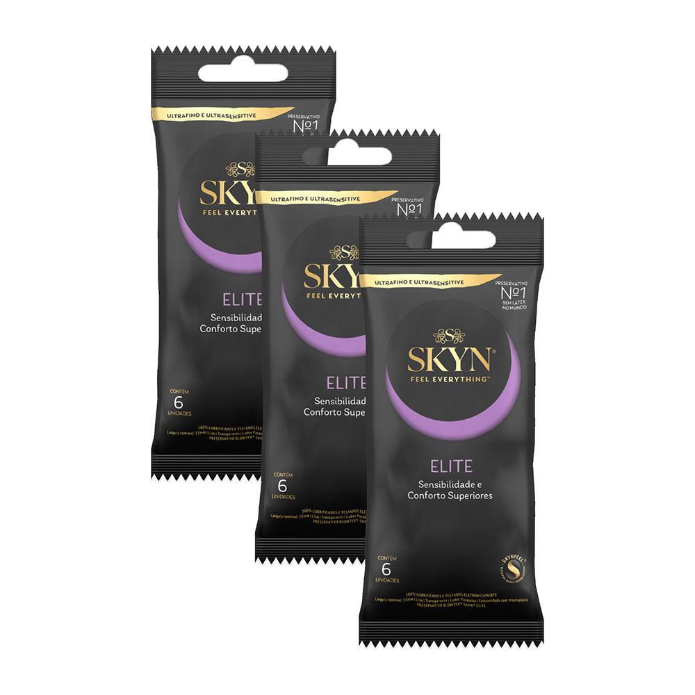 Kit 3 Preservativos SKYN Elite 6 Unidades em Oferta na Shopee