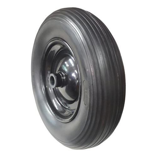 Roda PU Maciço 350x8 com Bucha e Rolete para Carrinho – Suporta 150kg
