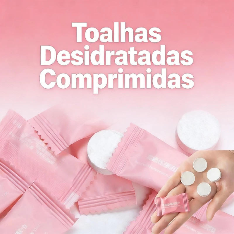 Kit 150 Toalhas Comprimidas Desidratadas Multiuso – Descartáveis/ Compactas Para Limpeza/ Viagem e Camping - WJ em Oferta na Shopee