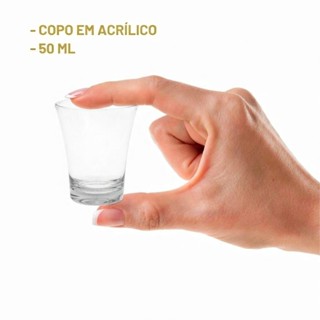 50 Copos de Dose Shot 50ml Acrílico Medidor Cachaça Pinga em Oferta na Shopee