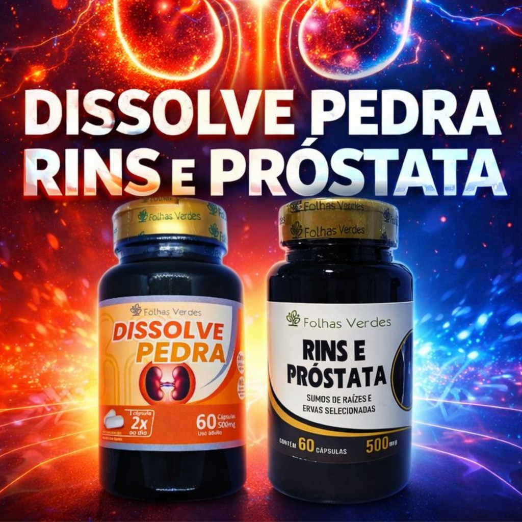 KIT Rins e Próstata + Dissolve Pedra 500mg 120 Cápsulas Folhas Verdes em Oferta na Shopee