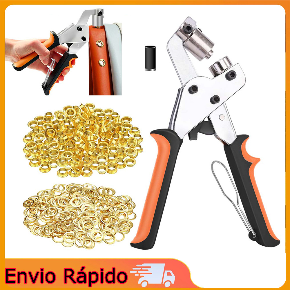 Conjunto de alicates para perfurar e colocar rebites  Alicates para perfurar roupa e couro