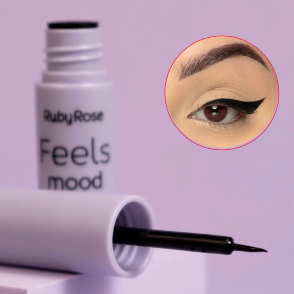 Delineador Líquido Feels Mood Ponta Fina Alta Precisão Ruby Rose® À Prova d’Água