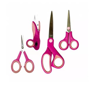 Kit 4 Tesouras Profissionais Rosa Costura Patchwork Artesanato Corte Preciso Alta Qualidade em Oferta na Shopee