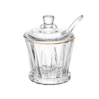 Açucareiro com Colher e Tampa Radial Fio de Ouro 210ml em Oferta na Shopee