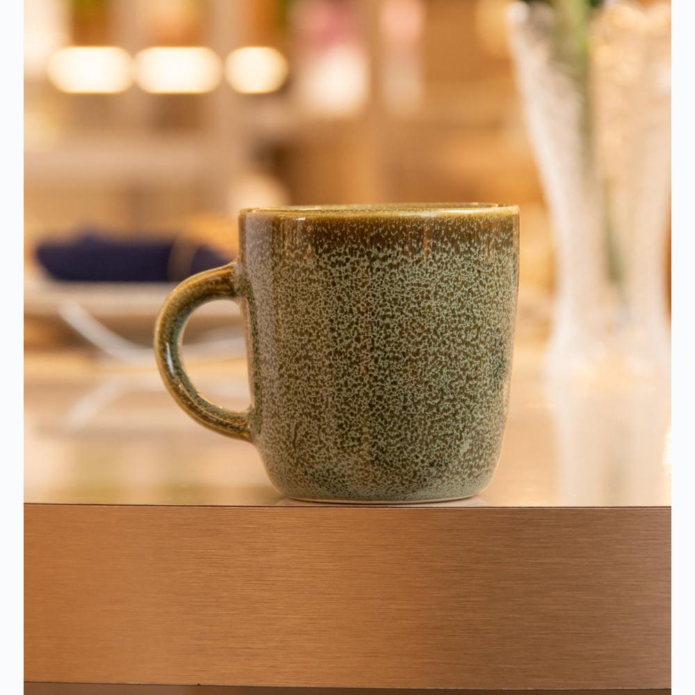 Caneca Raízes 170ml Verde Cerâmica Wolff para Café Chá Bebidas Quentes Mesa Design Fosco Natural Elegante Uso Diário Lar