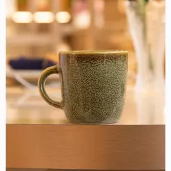 Caneca Raízes 170ml Verde Cerâmica Wolff para Café Chá Bebidas Quentes Mesa Design Fosco Natural Elegante Uso Diário Lar