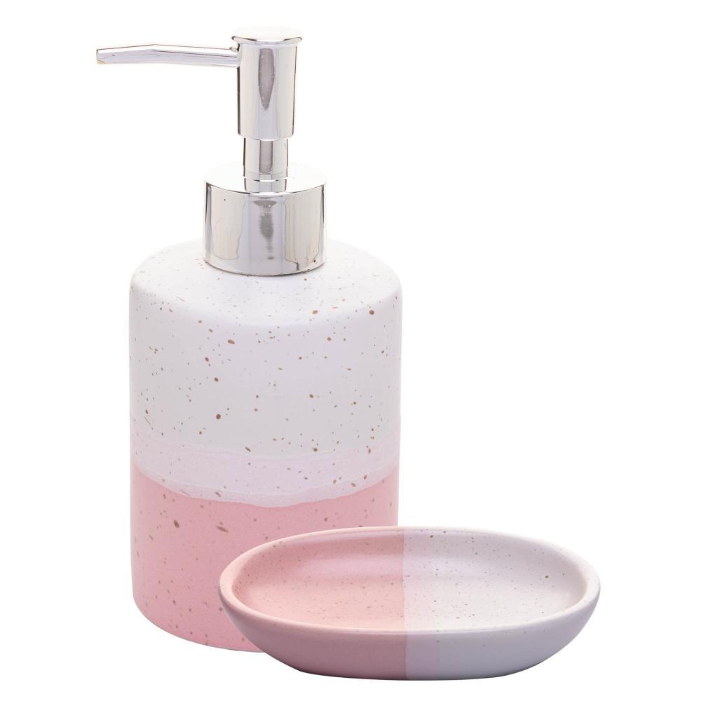 2 Peças para Banheiro Lyor Degradê de Cerâmica Rosa em Oferta na Shopee