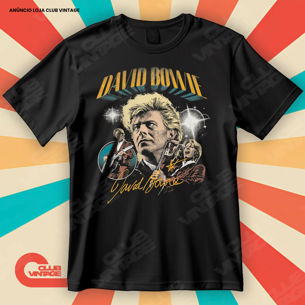 Camiseta David Bowie Rock Blusa Camisa Artistas Internacionais 100% Algodão