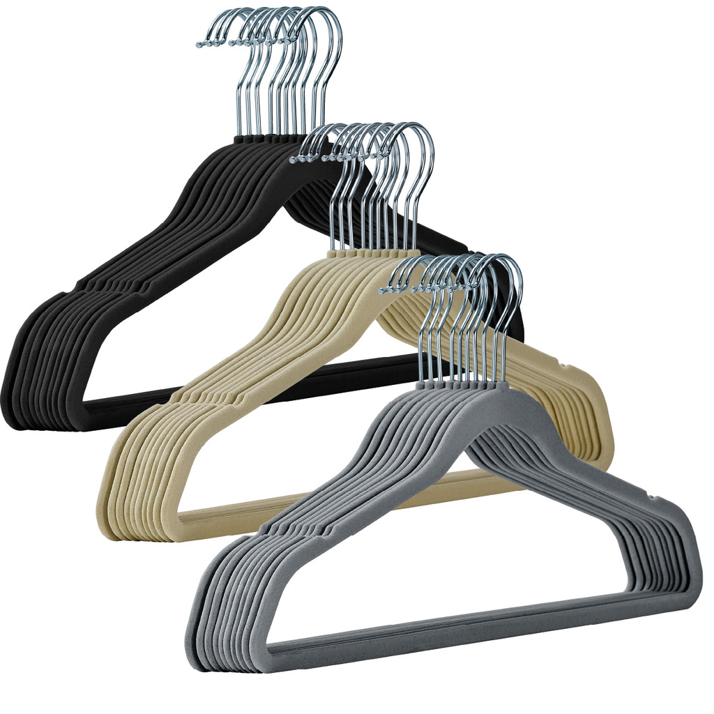 Kit 10 Cabides De Veludo Slim Ultra Finos Antideslizante em Oferta na Shopee