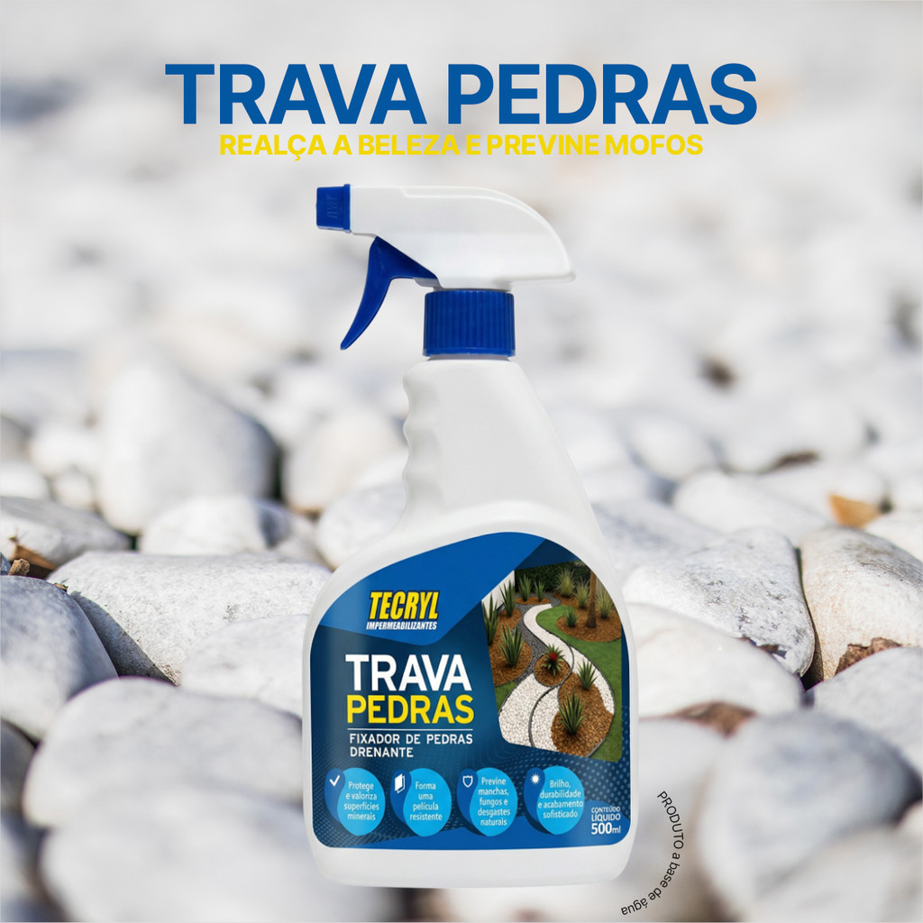 Fixador De Pedras Tecryl  Para Pedras Decorativas  de Jardins Canteiros 500ml