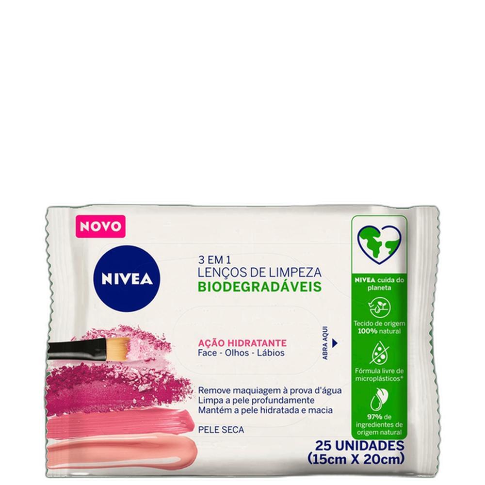 NIVEA Ação Hidratante 3 em 1 - Lenço de Limpeza Demaquilante (25 Unidades) em Oferta na Shopee
