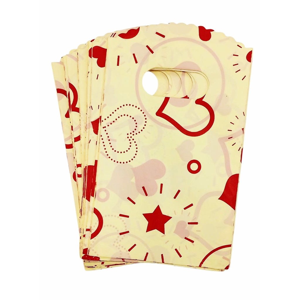 Sacola Plástica Boca de palhaço 9x15, pacote com 100 unidades Estampadas