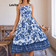 Lovito Vestido Boho Vestido Floral Com Bata Para Mulheres LBL15427