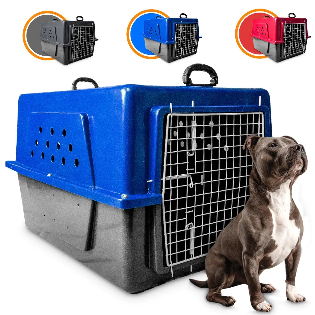 Caixa De Transporte Grande N°5 Para Cachorros Até 24kg Reforçada Acompanha Bebedouro Brinde