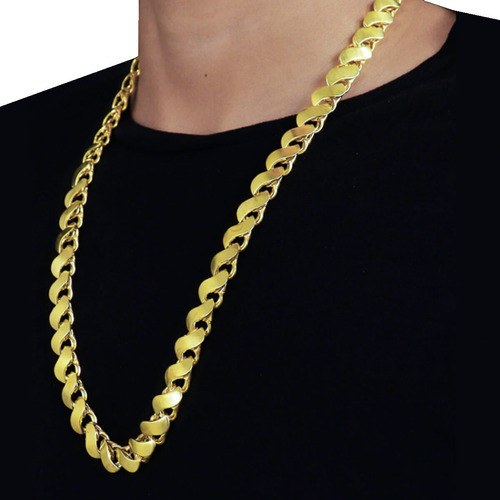 Corrente Cordão Friso S 12mm Grossa Moeda Antiga Mc Poze masculino grosso