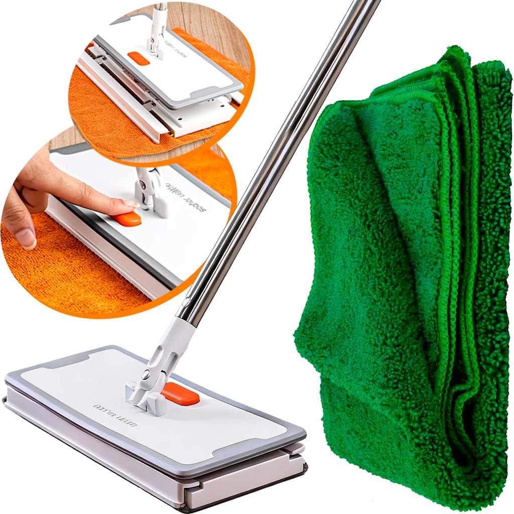 Kit Akora Daxxen Joybos Rodo Mop Limpeza + Pano Magico Limpa Tudo Multiuso Tam 30x30 Verde Claro