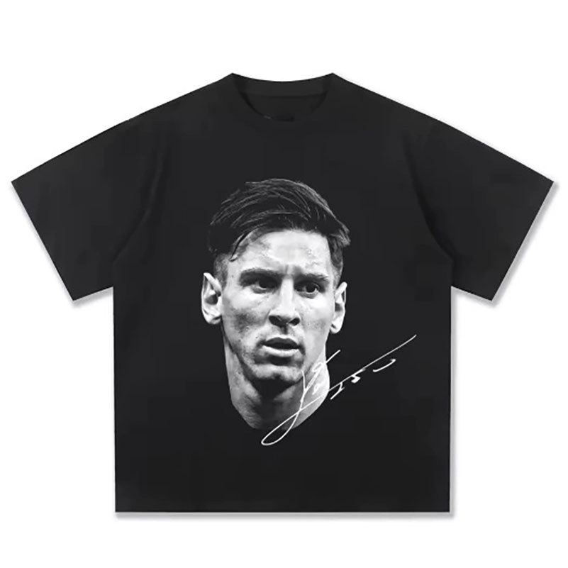 Camiseta Jogador Lionel Messi M10 Fã Futebol Lenda La Pulga Assinatura Camisa Basica Oversized Plus Size Algodão
