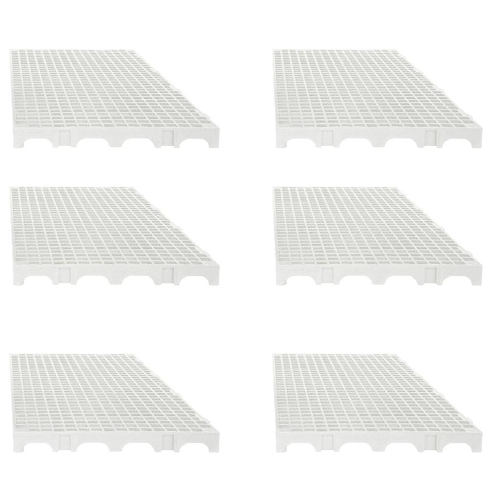 Kit 6un Estrado para Câmara Frigorífica Reforçado Croplastic 50x25x2,5cm Branco