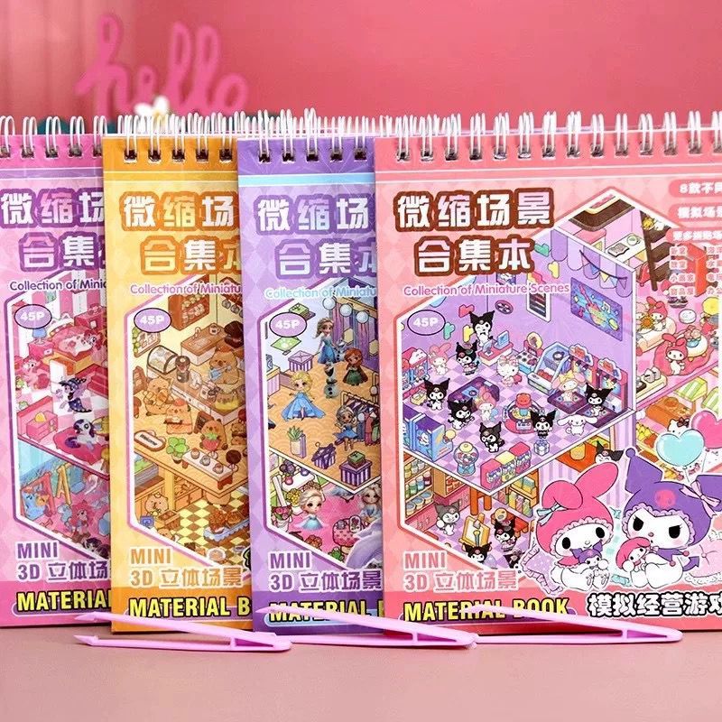 Adesivos de livro 3d Miniatura Cenário Paisagismo Mais  Contém 8 CENARIOS E 8 CARTELAS DE ADESIVOS