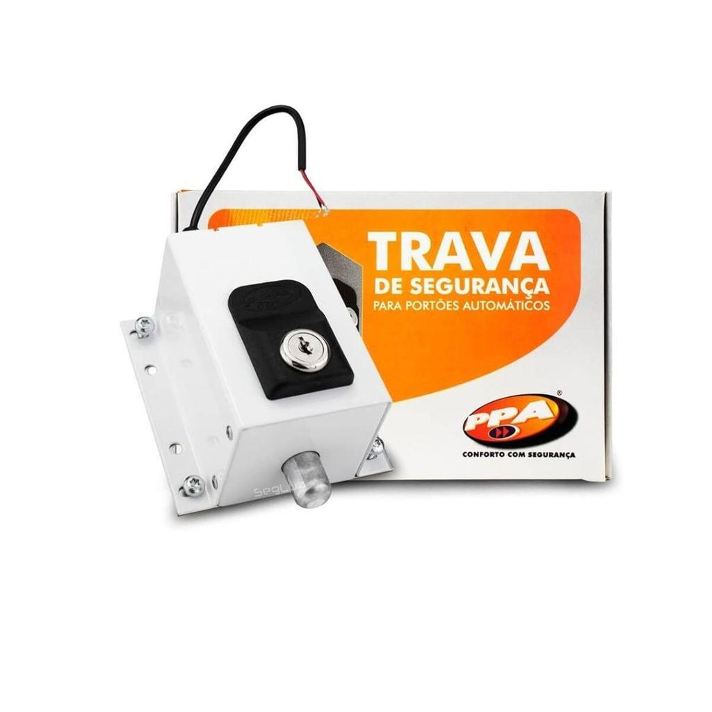 TRAVA DE SEGURANÇA PARA PORTÃO ELETROMAGNETICA 220V PPA DOG STEEL CUSTOM BRANCA