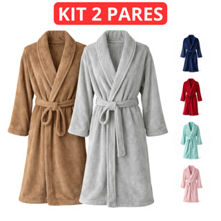 Roupão de Microfibra Plush Aveludado Adulto Toque Macio Masculino e Feminino Tamanho M e G em Oferta na Shopee