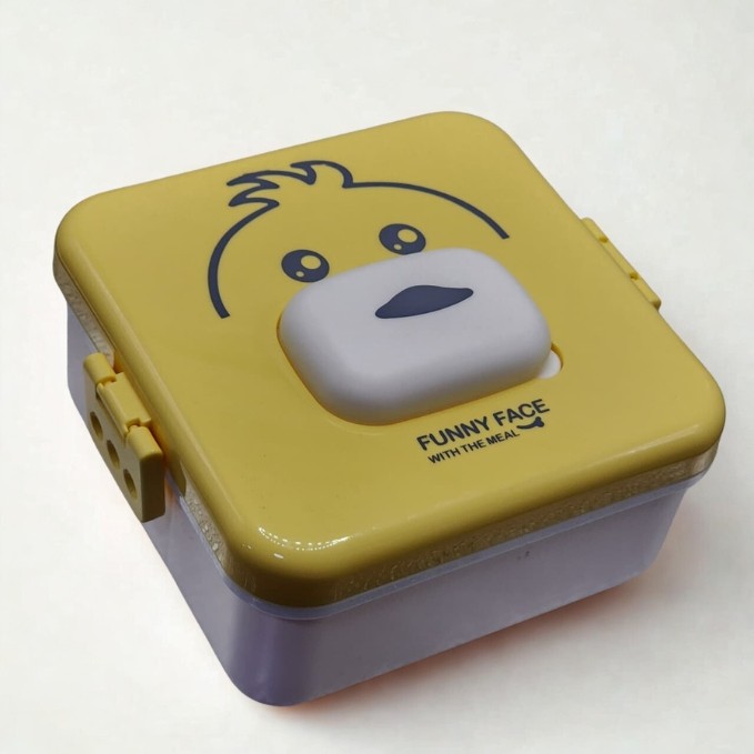 Marmita Desenho com Dupla Divisão e Tampa com Estampa e Animais com Relevo