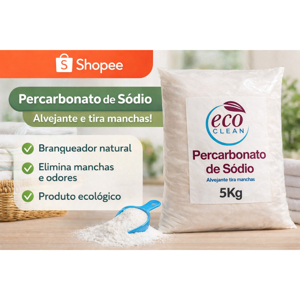 Alvejante tira manchas - Percarbonato de Sódio 100% Puro Limpeza pesada Roupas Brancas 500g/1kg /2kg/5kg em Oferta na Shopee